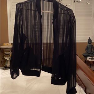 Sara casual chiffon bomber jacket
